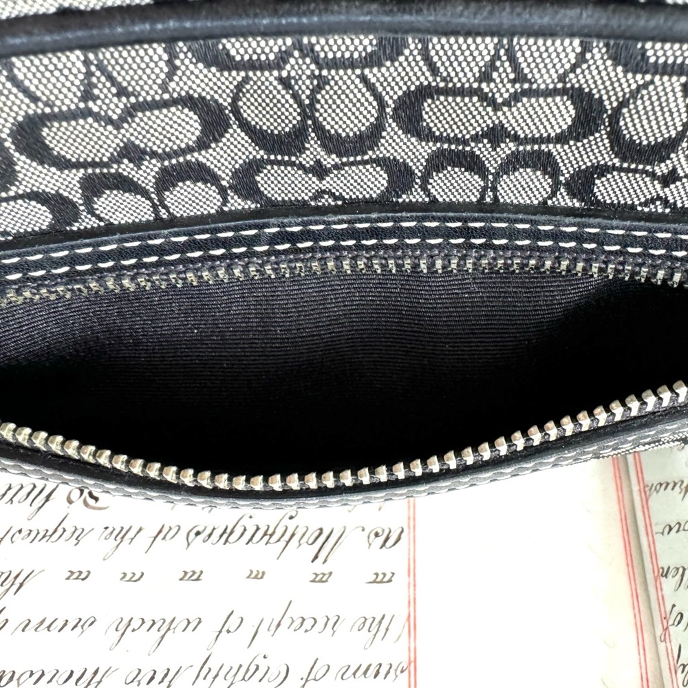 Vintage Coach Crossbody Bag Black Signature with Tan inner strap accent - Picture 10 of 16